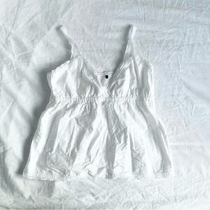 Brandy melville White Lace Trim Women's Top